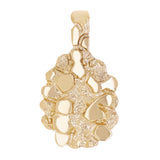 14k Yellow Gold Solid Oval Nugget Charm Pendant 1.2" 7.7 grams
