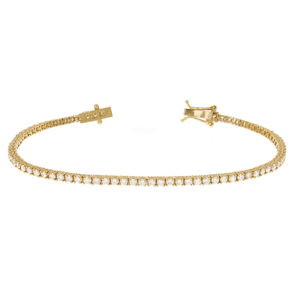 14k Yellow Gold 2.52ctw Diamond Tennis Bracelet 7