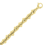 Italian 14k Yellow Gold Hollow Oval Ball Bead Links Bracelet 8" 7mm 12 grams