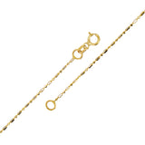 Italian 14k Two-Tone Gold Ball Bead Charm Anklet Bracelet 10" 1.2mm 1.5 grams