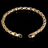 14k Yellow Gold Solid Handmade Bullet Link Bracelet 7" 5.5mm 20.5 grams - 7" 20.5 grams