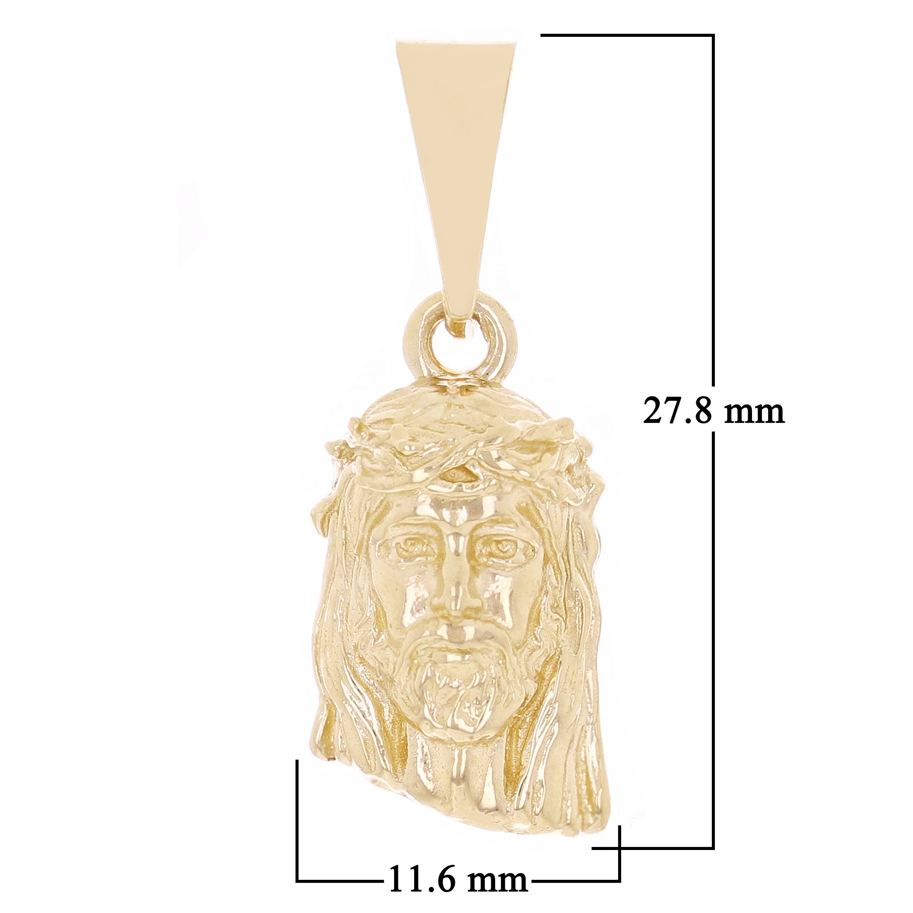 14k Yellow Gold Jesus Piece Jesus Christ Face Pendant 1.1" 3.2 grams