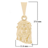 14k Yellow Gold Jesus Piece Jesus Christ Face Pendant 1.1" 3.2 grams