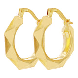 14k Yellow Gold Hollow Loop Hoop Earrings 21mm x 3.6mm 2.2 grams