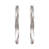 925 Sterling Silver Solid Round Twisted Loop Hoop Earrings 1.2" 3mm 5 grams