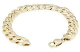 14k Yellow Gold Flat Cuban Curb Link Chain Bracelet 9" 9mm 19.1 grams - Yellow,9"