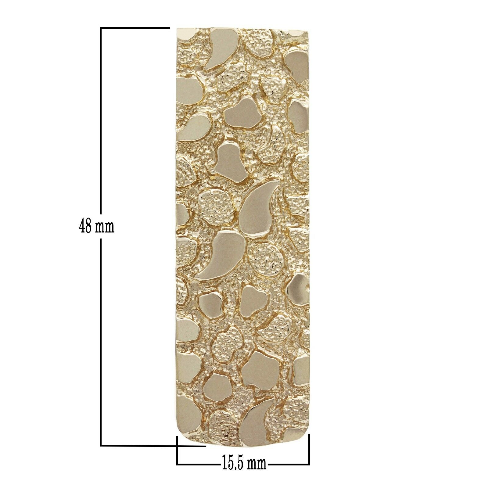 Men's 14k Yellow Gold Nugget Money Clip Money Holder Wallet 1.9" 15-16 grams - Yellow