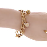 Italian 14k Yellow Gold Double U Shape Hardwear Link Charm Bracelet 7.5" 12.9g - 7.5" 12.9 grams