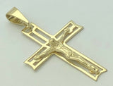 14k Yellow Gold Jesus Crucifix Religious Cross Charm Pendant 2.4 grams