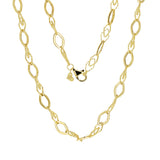 Italian 14k Yellow Gold Diamond Shape Link Chain Necklace 18" 7.8mm 10.2 grams - 18" 10.2 grams