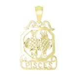 14k Yellow or White Gold Zodiac Sign Charm Pendant