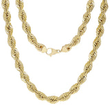 Men's Solid 10k Yellow Gold Diamond Cut Rope Chain Necklace 24" 12mm 238 grams - 24" 238 grams