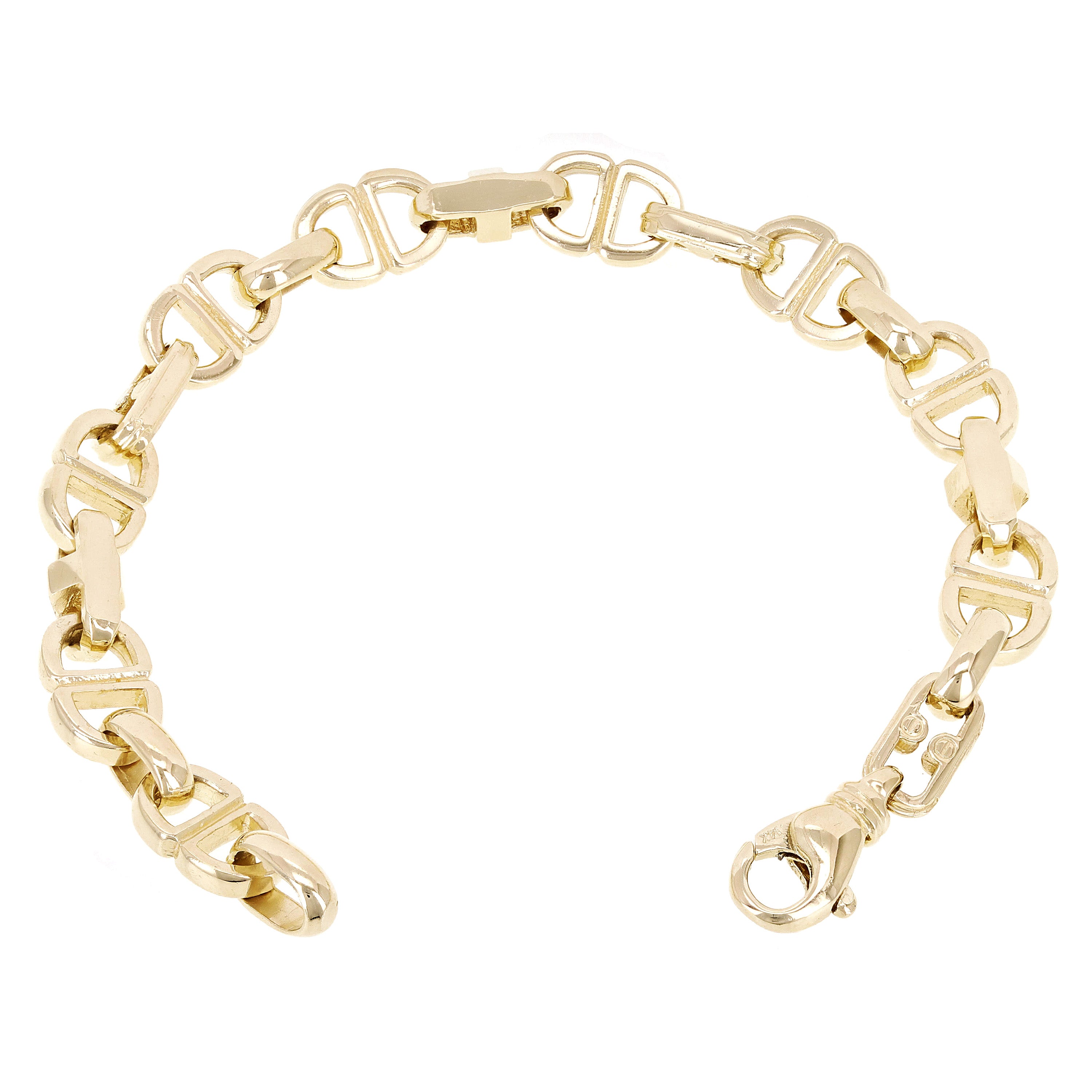 14k Yellow Gold Solid Handmade Oval Link Chain Bracelet 8.25" 9.3mm 34.2 grams