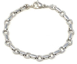 14k White Gold Handmade Fashion Link Bracelet 8" 6.3mm 17.7 grams - White,8"