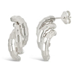 Italian 14k Yellow or White Gold Tube Bamboo Triple Macaroni Link Stud Earrings