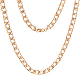 10k Rose Gold Solid Flat Cuban Link Chain Necklace 26" 6.3mm 36 grams - Rose,26"