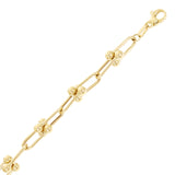 Italian 14k Yellow Gold Semi-Solid U-Link Chain Bracelet 7.5" 8mm 9.9 grams