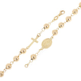 Italian 14k Yellow Gold Miraculous Medal Charm Rosary Bracelet 8" 6mm 5 grams