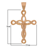 14k Rose Gold Solid Jesus Crucifix Cross Religious Charm Pendant 3.7 grams