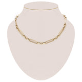 Italian 14k Yellow Gold Hollow Paper Clip Link Necklace 7mm 18" 8.7 grams