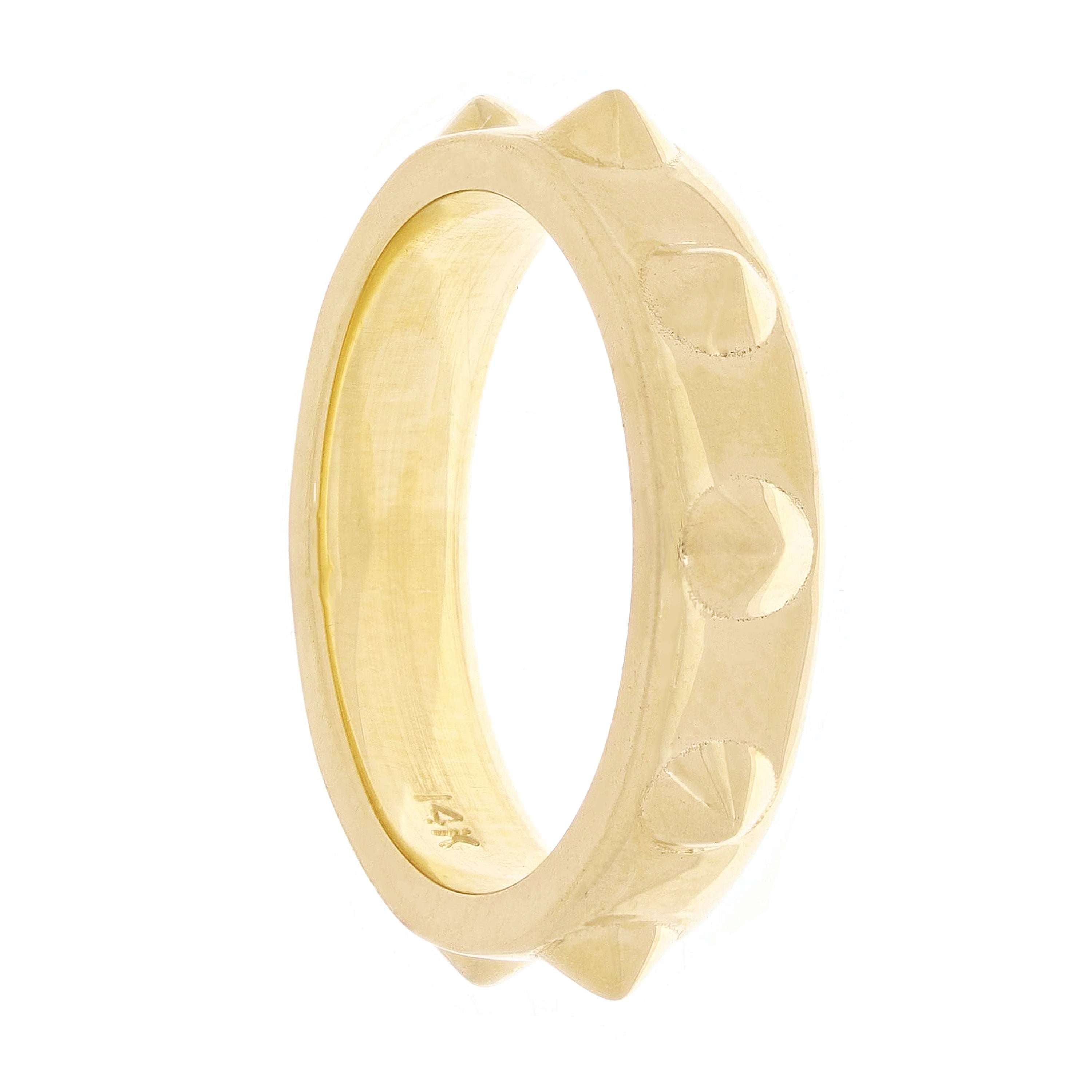 14k Yellow Gold Spike Ring Size 8 - 4.9mm 7.9 grams