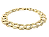 Men's 14k Yellow Gold Solid Cuban Link Chain Bracelet 7.5" 11mm 21 grams