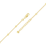 Italian 18k Yellow Gold Diamond Cut Chain Ball Bead Station Bracelet Adj. 6-7"