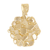 14k Yellow Gold Solid Hexagon Nugget Charm Pendant 1.3" 11.1 grams