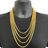 Italian 14k Yellow Gold Solid Diamond Cut Franco Chain Necklace 22" 6 mm 110 grams - 22"