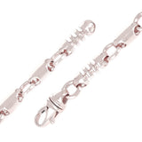 14k White Gold Handmade Fashion Link Bracelet 8" - White