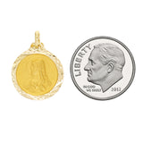 Italian 14k Yellow Gold Sacred Heart of Jesus Medal Charm Pendant 1.8 grams