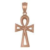 14k Rose Gold Egyptian Ankh Cross Charm Pendant 1" 1.2 grams - Rose