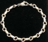 14k White Gold Handmade Fashion Link Bracelet 8" 6.3mm 17.7 grams - White,8"