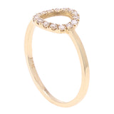 14k Yellow Gold Open Circle Natural Diamond Ring Size 6 - Yellow