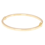Italian 14k Yellow Gold Hollow Square Tube Bangle Bracelet 7" 3mm 4.6 grams