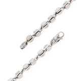 14k White Gold Handmade Fashion Link Bracelet 8.5" 6mm 33 grams - White,8.5"