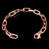 10k Rose Gold Solid Handmade Paper Clip Chain Bracelet 7" 6.7mm 15.2 grams - Rose,7" 15.2 grams
