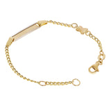 Italian 14k Yellow Gold Engravable Butterfly Charm Baby Kids ID Bracelet 5.5"