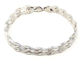14k White Gold Double Fancy Bracelet 7.5" 10mm 8.9 grams