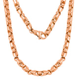 14k Rose Gold Handmade Fashion Link Necklace 28" 6mm 103.5grams - Rose,28"