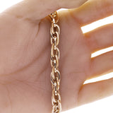 Italian 14k Yellow Gold Hollow Double Oval Links Bracelet 7.5" 7.9mm 8.5 grams