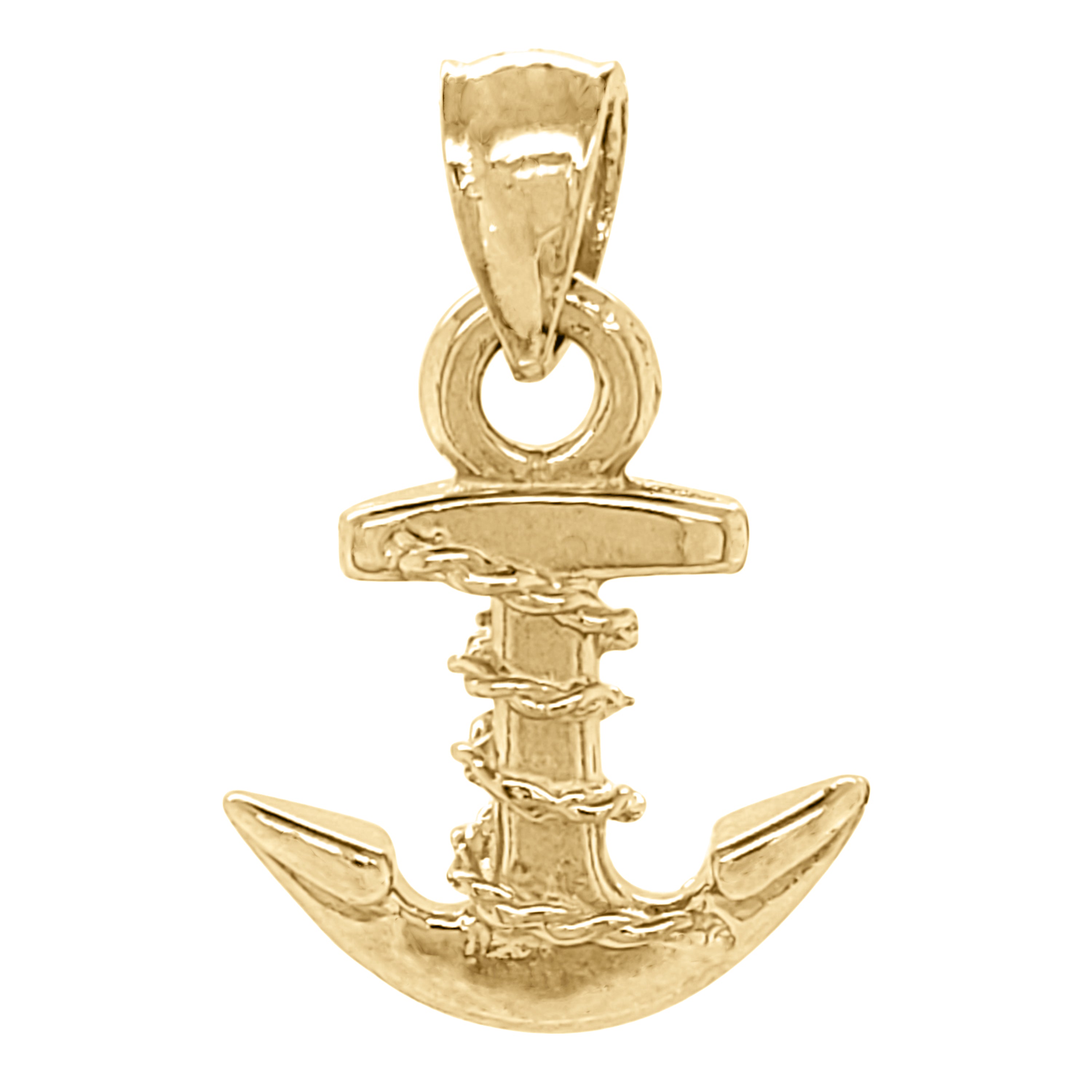14k Yellow Gold Mariners Anchor Charm Pendant 1.9 grams - Yellow