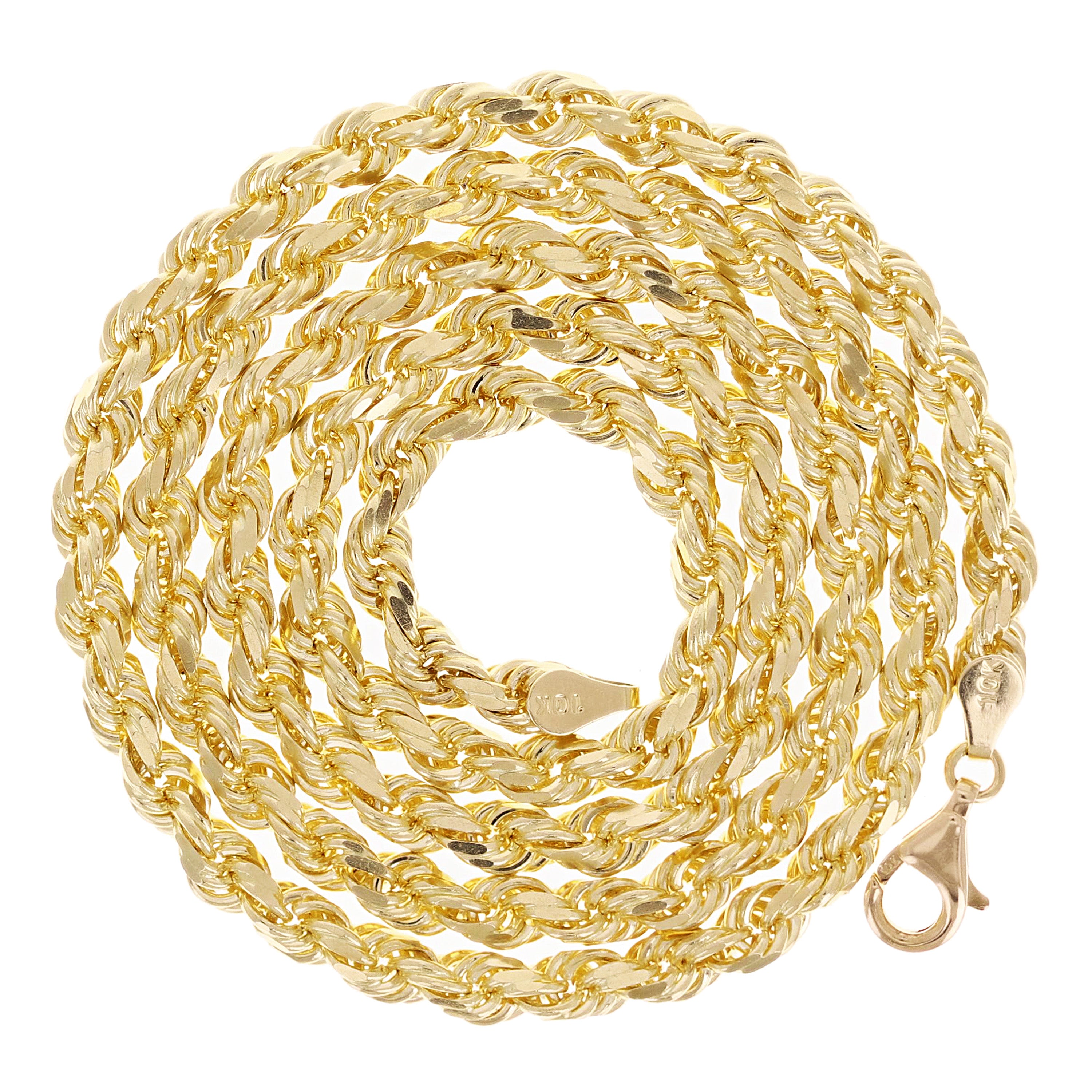 10k Yellow Gold Solid Diamond Cut Rope Chain Necklace 5mm 20" 31.4 grams - 20" 31.4 grams