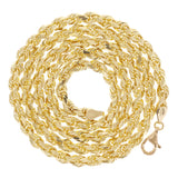 10k Yellow Gold Solid Diamond Cut Rope Chain Necklace 5mm 20" 31.4 grams - 20" 31.4 grams