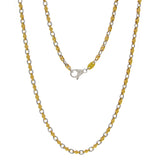 14k Two Tone Gold Handmade Fashion Link Necklace 24" 4mm 30.5 grams