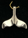 14k White Gold Solid High Polish Whale Tail Slide Charm Pendant 1.1 grams