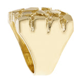 Men's 14k Yellow Gold Solid Square Nugget Ring Size 7.5 - 21mmx22mm 27.5 grams - Ring Size 7.5 27.5 grams