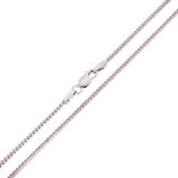 Italian 14k White Gold Solid Diamond Cut Franco Chain Necklace 18" 1.3mm 4.5g - 18"