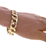 14k Yellow Gold Cuban Chain Link Bracelet 7" 13.8mm 30.2 grams - 7"
