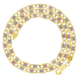 Italian 14k Tri-Color Gold Diamond Cut Valentino Chain Necklace 20" 4.8mm 15 grams - 20" 15 grams